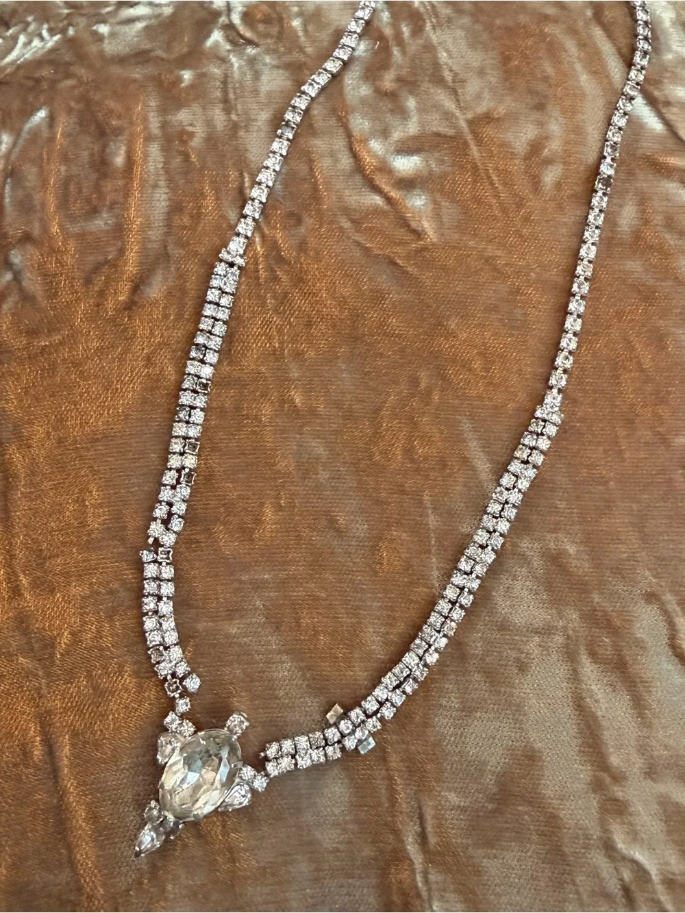 Vintage Kramer of New York Rhinestone Necklace As Is Repair